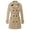 khaki, variant on Women's Classic Double Breasted Pea Coat Winter Mid-Long Slim Trench Coat with Belt Dark Grey X-Large