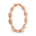 thumbnail image 5 of 14K Rose Gold Ring Band Eternity Diamond Round Polished Vintage Pave Size 7 , Size 7, 5 of 5