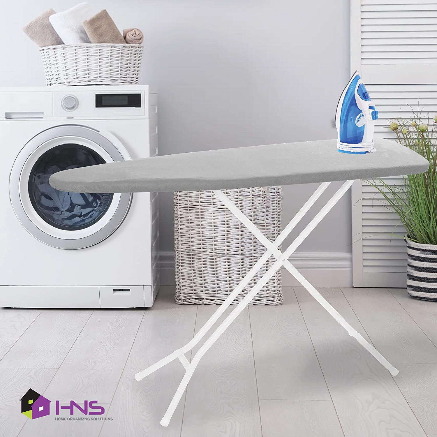 Hold N' Storage Ironing Board Cover and Pad, Large Fits All Standard Sizes 15" x 54" - Gray