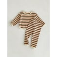 thumbnail image 3 of Bagilaanoe 2pcs Newborn Baby Girl Boy Long Pants Set Long Sleeve T Shirts Tops + Striped Trousers 3M 6M 12M 18M 24M Infant Casual Outfits, 3 of 6