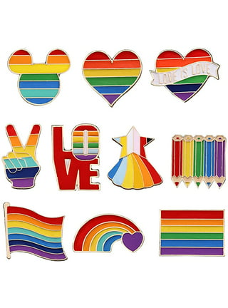 Pride Rainbow Heart Shaped Buttons (Pack of 25)