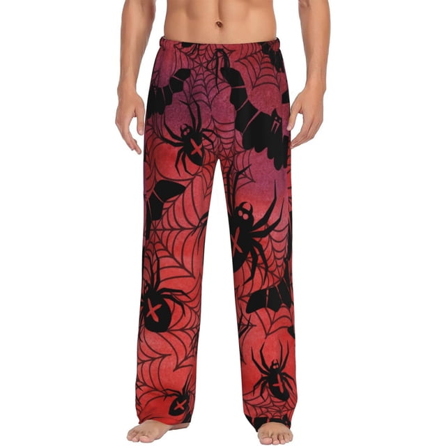 Balery Bats And Spiders Pantalones de pijama para hombre, pijama ultraligero, pantalón de descanso-Medium