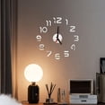 thumbnail image 1 of Agiferg DIY Wall Clock 3D Mirror Surface Sticker Home Office Decor Clock, 1 of 4