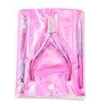 thumbnail image 1 of Recortador de cutículas con empujador de cutículas, removedor de cutículas y cortador, tijeras para uñas, pinzas para cutículas, herramientas duraderas para manicura y pedicura, rojo y azul, 1 of 5
