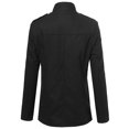thumbnail image 2 of FashionOutfit Men's Classic Zipper & Button Closure Shoulder Boards Wool Blend Coat, 2 of 4