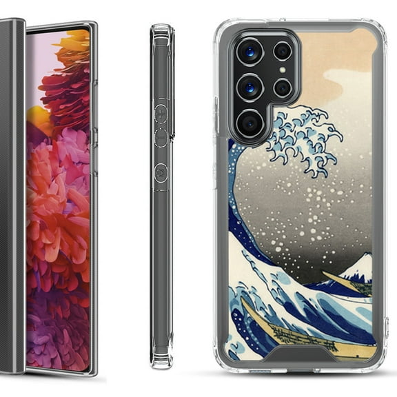Shockproof Bumper Phone Case for Samsung Galaxy S22 Ultra 5G, by OneToughShield ® - Great Wave