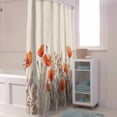 thumbnail image 6 of Shower Curtains Orange Poppy Flower Bath Curtain Floral Leaves Plant Waterproof Bathroom Shower Curtain Set with Hooks Decoration 72 x 72 Inches, 6 of 7