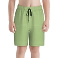 thumbnail image 2 of Cauagu Green Gingham Print Swim Trunks for Men,Youth Boys Swim Shorts Compression Liner Beach Shorts Boys' Swimming Shorts 7-20 Years Bathing Suit-Medium, 2 of 7