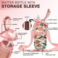 thumbnail image 2 of Peach Pink 64 Oz Half Gallon Water Bottle with Sleeve - BPA Free Leakproof Sport Large Plastic Water Bottle with Straw & Time Marker & Insulated Neoprene Holder Carrier Bag Great Gift for Women Men, 2 of 7