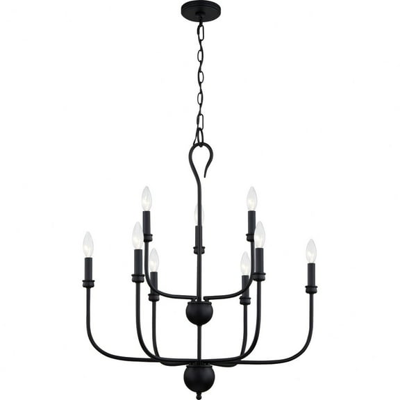9 Light Chandelier In Transitional Style 27 Inches Wide By 31.5 Inches High     -Traditional Installation Quoizel Lighting Bla5027mbk
