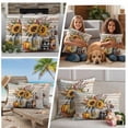 thumbnail image 5 of Fall Sunflower Outdoor Waterproof Pillow Covers, Thanksgiving Pumpkin Botanical Leaf Wooden Decorative Square Throw Pillowcase Sofa Cushion Sham for Patio/Couch/Chair, 20"x20" 2 Pack, 5 of 8