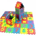 thumbnail image 4 of RLESO 36 PCS Kids Foam Play Mat Toy 2x2 Inch Interlocking Alphabet and Numbers Puzzle Play Mats Mini Colorful ABC Mats Foam Letter Mats for Floor,Soft EVA Tiles Reusable Easy Clean, 4 of 7