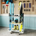 thumbnail image 4 of Freestanding Ski Storage Rack with Wheels, Steel Gear Holder for 4 Pairs of Skis, Snowboards, Boots, Poles & More, 4 of 7