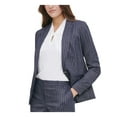 thumbnail image 3 of Tommy Hilfiger Womens Pinstripe Logo Blazer Navy 16, 3 of 4