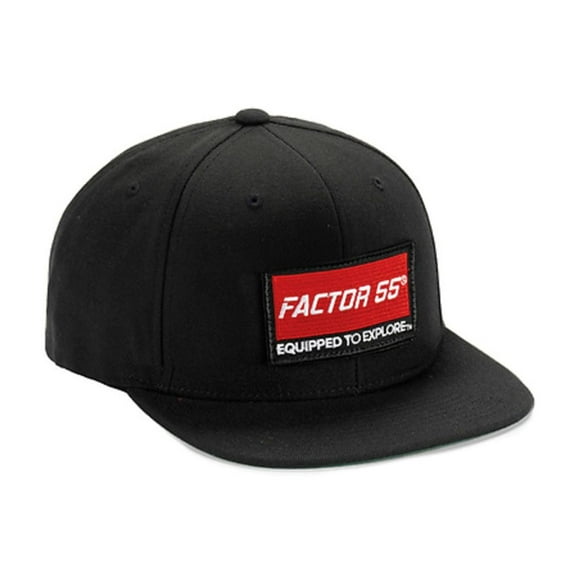 Factor 55 Hat 40875 F55 ORIGINAL; One Size Fit All; Snap Back; Black; 80 Percent Acrylic/20 Percent Wool; Embroidered Factor 55 Equipped To Explore Logo