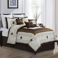 thumbnail image 2 of HIG 7 Pieces Beige Geometric Printed Comforter Set Color Block Patchwork Bed in A Bag, King, 2 of 10