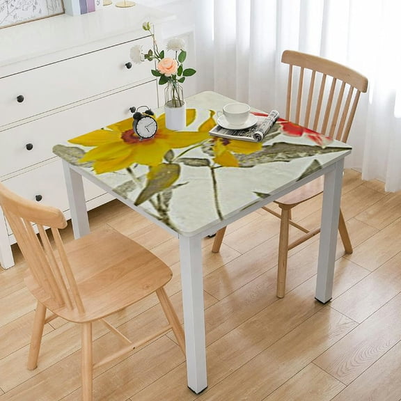 BANET Indoor Outdoor Vinyl Tablecloth (Square) white