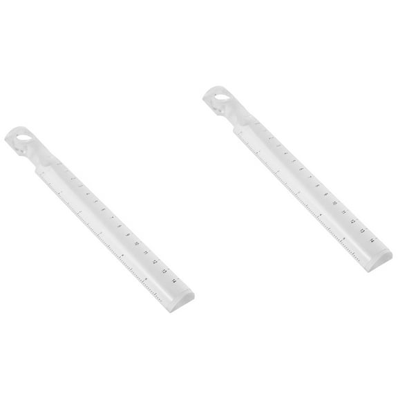 IMIKEYA Plastic Magnifier Ruler 2X Clear Scale White for Measuring Use 2Pcs