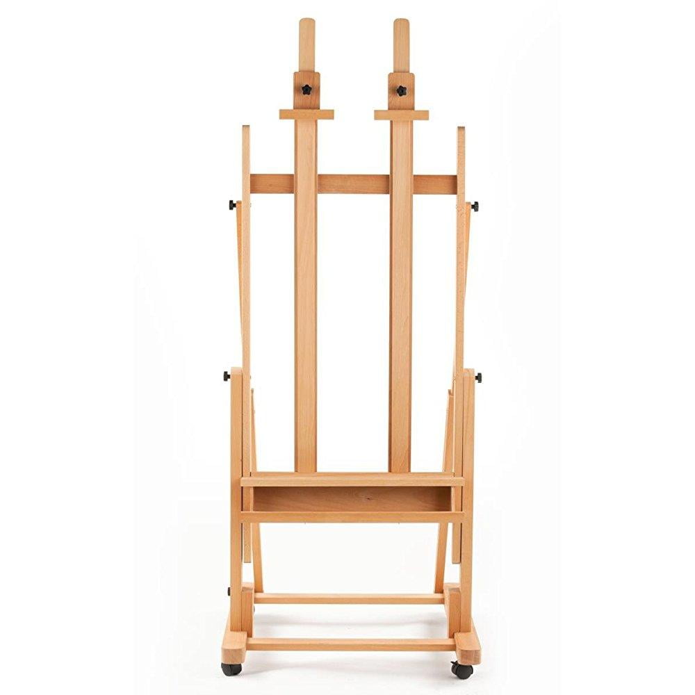Studio Easel for Extralarge Canvases, Beech Wood Floor Easel with