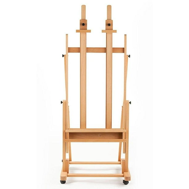 displays2go studio easel for xlarge canvases, beech wood floor easel