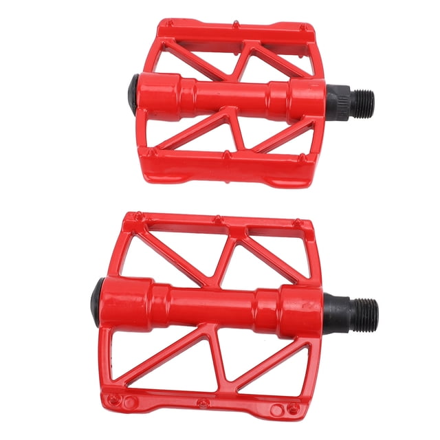 Aluminum Alloy Cycling Pedals, 1 Pair, Double Side, Non Slip Pins, Hollow Design for Mountain & Road Riding