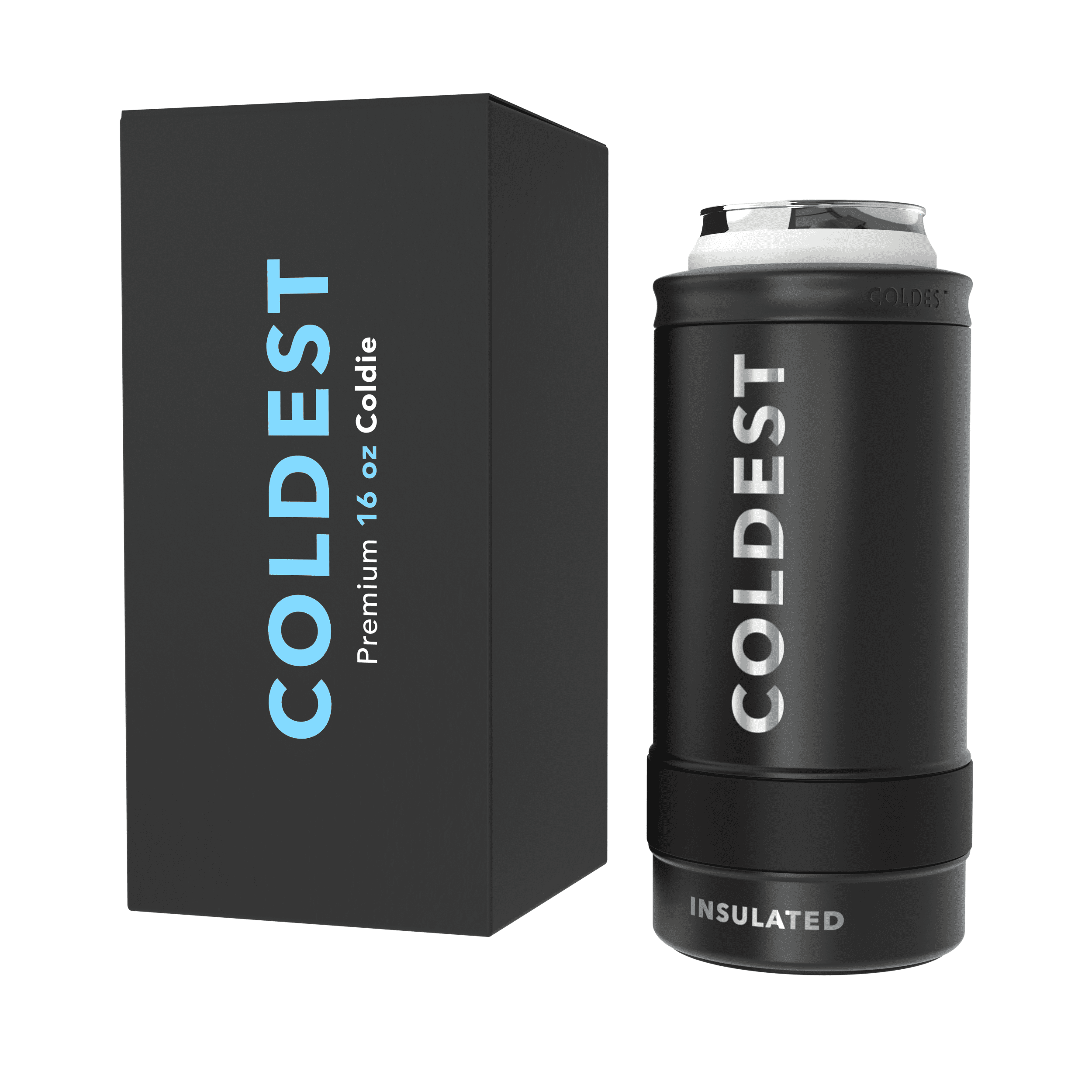 COLDEST Tall Boy Can Cooler 16oz Beer, Soda, Energy Drink, Vacuum