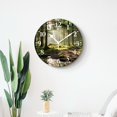 thumbnail image 4 of 16 Inch Wall Clock Battery Operated Silent Clock Decorative for Office, Kitchen, Outdoor, Living Room，forest in Spring Time Sunset Moss Woods Leaf Fantasy View Style, 4 of 4