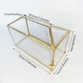 thumbnail image 3 of Small .‘‘ x .‘‘ x .‘‘ Glass Card Box with Slot & Lock for Wedding Reception Geometric Clear Envelops Box Suitable for x es Cards Gold (Slot Length cm) Handmade, 3 of 9