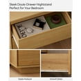 thumbnail image 3 of EYYTHUNG Farmhouse Nightstand Set of 2, 21.6" Large Wooden Bedside Table with 2 Storage Drawers, Modern Bedside End Table, Nautral Oak, 3 of 6