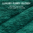 thumbnail image 4 of Buzio Luxury Weighted Blanket Faux Fur Sherpa 15lbs- Warm Fluffy Heavy Blanket for Bed and Couch, Forest Green, 48x72 inches, 4 of 8