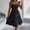 Black, variant on Sundress Solid Sleeveless Sling Backless Shirred Layered Ruched Summer Casual Outfit