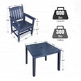 thumbnail image 4 of Mosbrisa Poly Lumber Patio Dining Set, HIPS Outdoor 36.2-Inches Dining Table and Slat Back Chairs, with Umbrella Hole, Weather Resistant, 5 Pieces, Navy Blue, 4 of 12