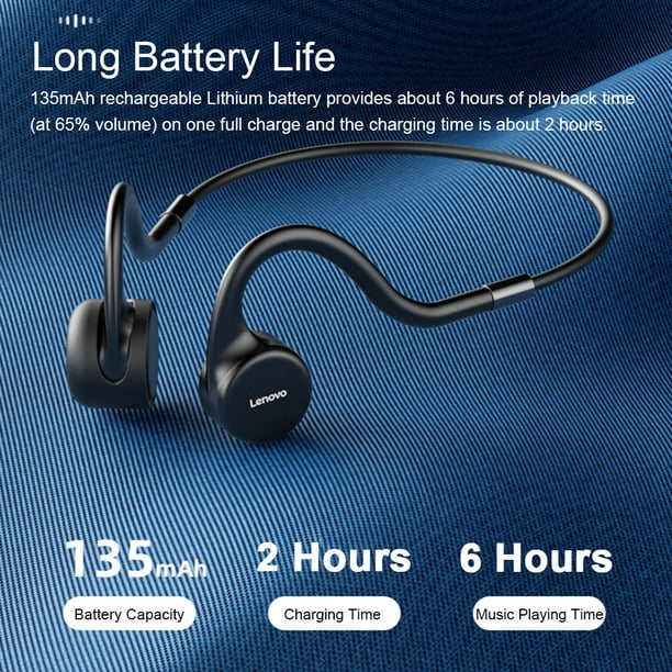 Lenovo X5 Bone Conduction Headphones 8GB MP3 Player Wireless BT5.0 Earphone  IPX8 Waterproof Swimming Sports Headset Hands-free with Microphone Black