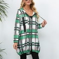 thumbnail image 4 of Turilly Womens Jackets Ladies Clearance, Women's Check Print Loose Lapel Zip Hooded Double Pocket Blazer Long Sleeve Hooded Casual Coat/Jacket, 4 of 7