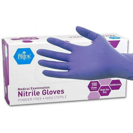 MedPride Powder-Free Nitrile Exam Gloves, Medium, Box/100