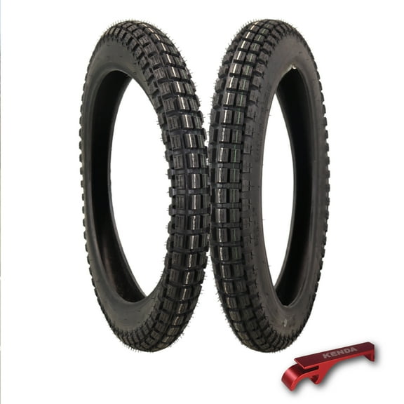 Kenda Small Block K262 3.00-17 Tube-Type Tires with Keychain (2 Pack)