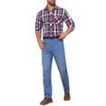 thumbnail image 2 of CAMISA DE VESTIR DE MANGA LARGA A CUADROS PARA HOMBRE INSPIRAR CHIC, CON COLLAR PUNTA Y BOTONES, TALLA XL, ROJO Y AZUL MARINO, 2 of 6