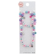 Wonder Nation Kids Birthday Girl Block Letter Stretch Necklace and Bracelet Set, 2 Pack Multi-color