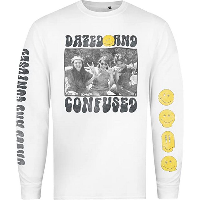 Dazed & Confused - Camiseta Fotografía de Manga Larga para Hombre (Blanco)
