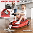 thumbnail image 7 of TOYBSNR 12V Electric Wiggle Car with Pedal, Ride on Toys for Kids with Cleaning Fun, Kids Car with Detachable Mop, Car for Kids Ages 3+, Indoor Outdoor, Red&Black, 7 of 7