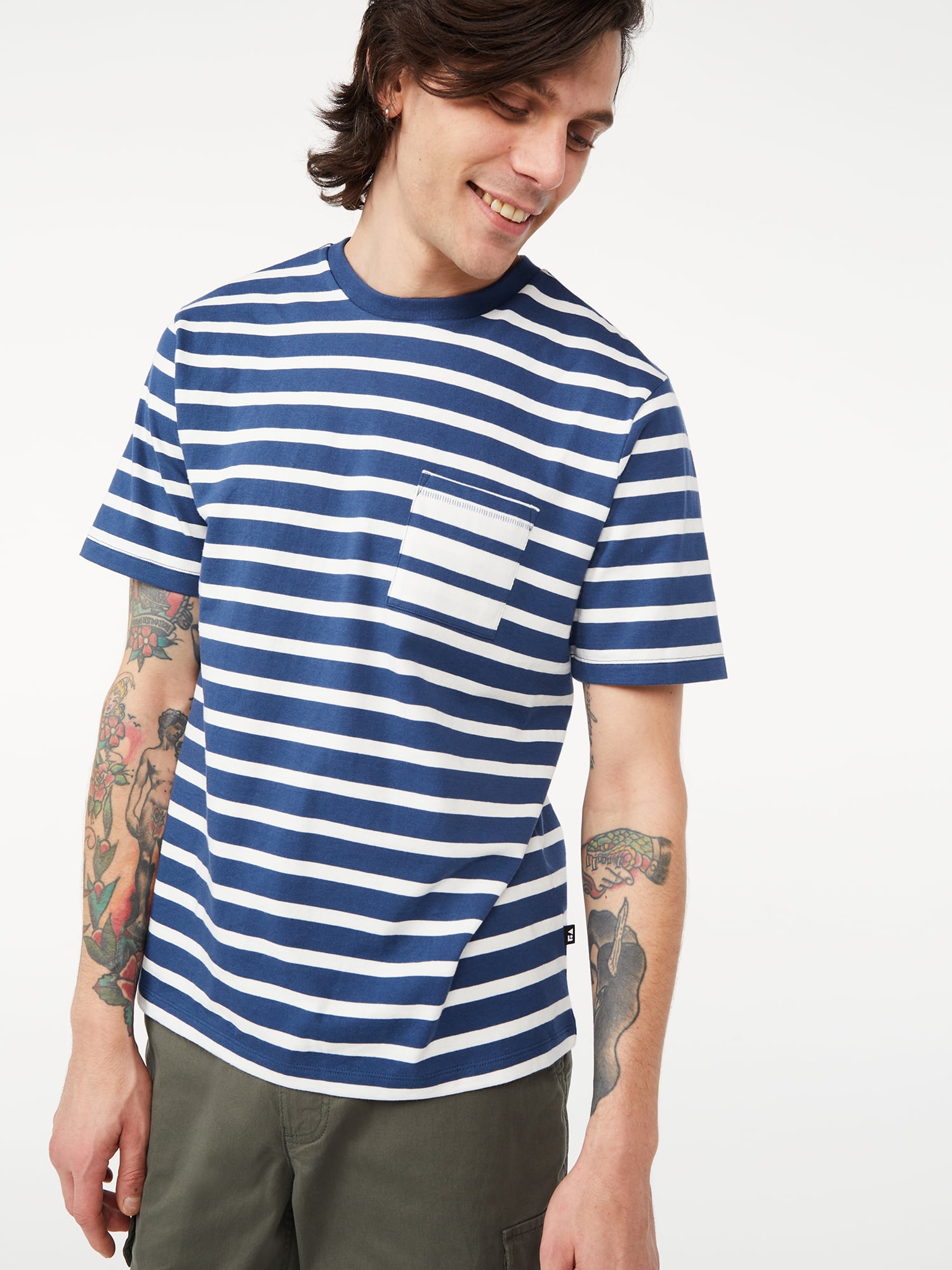 Free Assembly Men’s Striped Pocket T-Shirt – Home & Garden