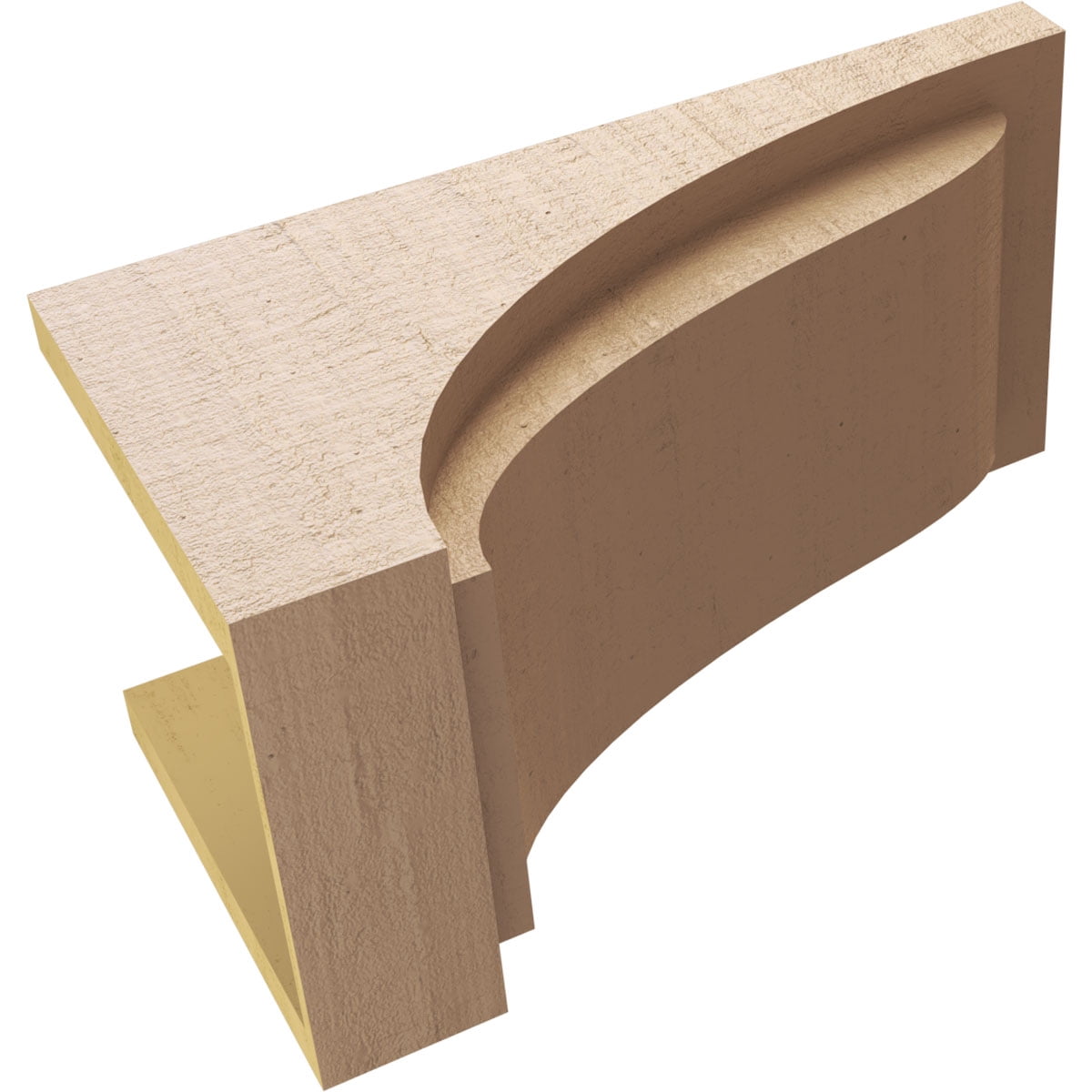 9"W x 18"D x 9"H Wide Helena Rough Cedar Woodgrain TimberThane Corbel, Primed Tan