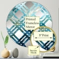 thumbnail image 3 of Designart "Swirling Serenity in Aqua Blue and White IV" Abstract Spirals Plaid Round Wall Mirror - Abstract Oval Printed Decorative Mirror - Multiple Color Options, 3 of 5