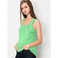 thumbnail image 2 of Made by Johnny Women's Casual Loose Fit Sleeveless Pleated Scoop Neck Tank Top L MINT, 2 of 4