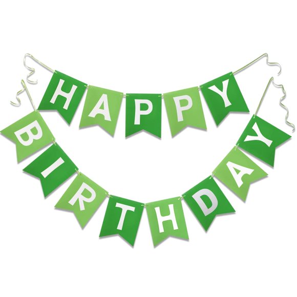 Banner de cumpleaños Letjolt Greenery Theme, 13 unidades