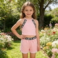thumbnail image 2 of FYDUU Toddler Girl Summer Clothes Sleeveless Athletic Tank Tops And Shorts Set Casual Playwear Two Piece Outfit Comfy Sports Suit 4-5 Years, 2 of 7