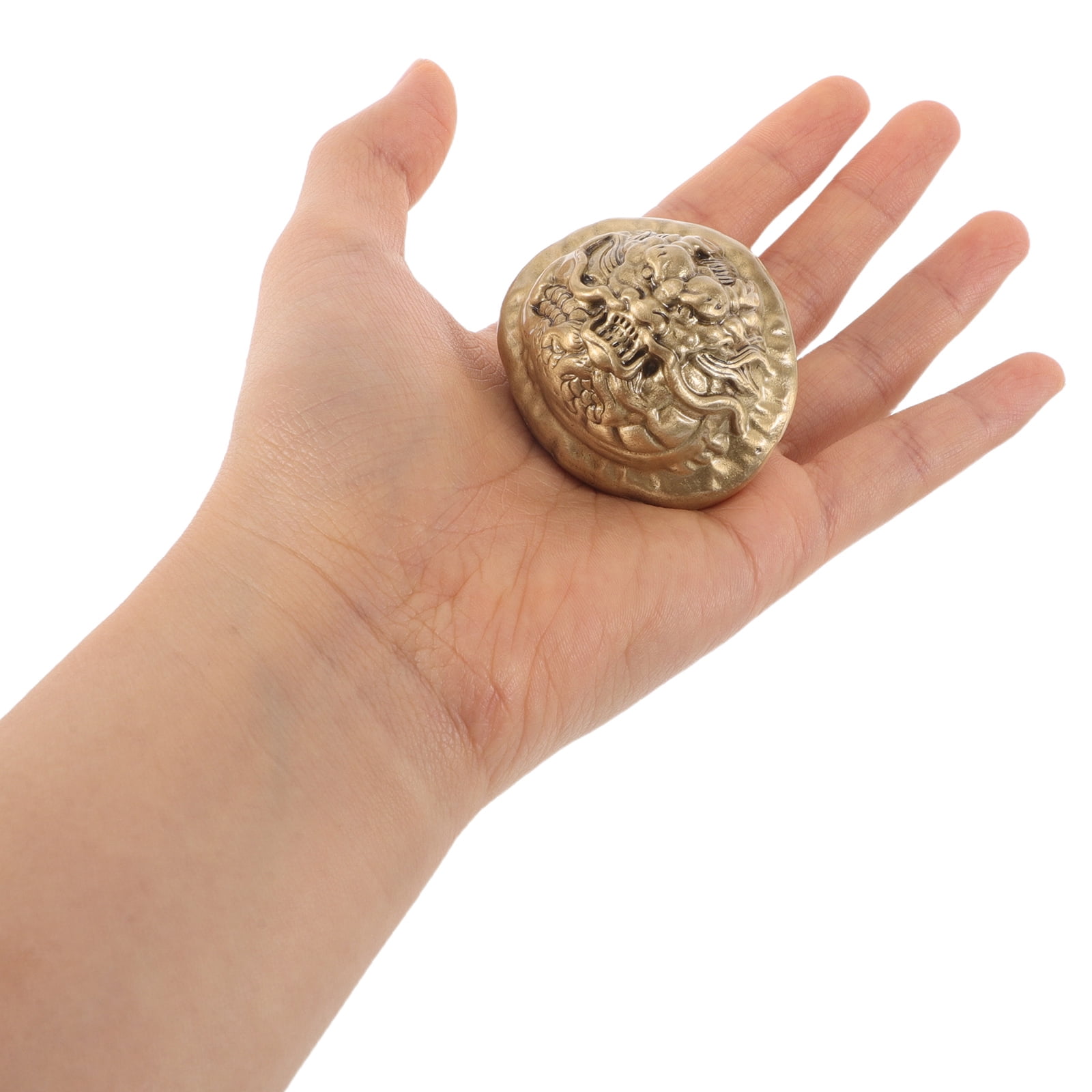 RENACLIPY 2Pcs Heavy Duty Wrist Strengthener Brass Walnut Fitness Hand Balls for Elderly with Durable Artistic Design