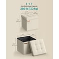thumbnail image 3 of Storage Ottoman SONGMICS - Reposapiés plegable (30 x 30 x 30 cm), color blanco, 3 of 6