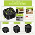 thumbnail image 2 of 4 Pack Stackable Bed Risers 1 Inch, Heavy Duty Adjustable Furniture Risers for Table Desk Couch Chair Sofa Legs, Lift Extenders 1" 2" 3", Black, 2 of 6