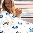 thumbnail image 6 of Yibo Evil Eye Pattern Blanket Flannel Soft and Comfortable Anti-static Bed Sofa Blanket, 6 of 7